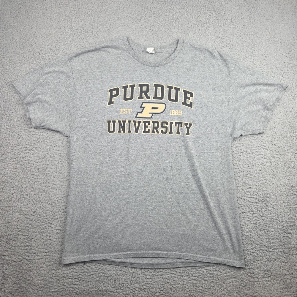 Jerzees Mens T Shirt XL Gray Purdue University Heathered Collegiate Sports Fan