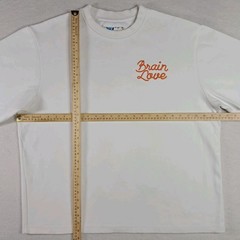Brain Love You Embroidered Flowers Oversized Heavyweight White Jersey T-Shirt XL
