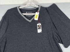 Cremieux Shirt Mens Medium Gray Long Sleeve V-Neck Tagless Tee T-Shirt Jersey