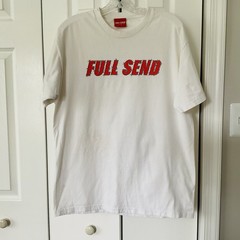 Full Send Black Barbed Wire Logo Men’s White T-Shirt Size Large