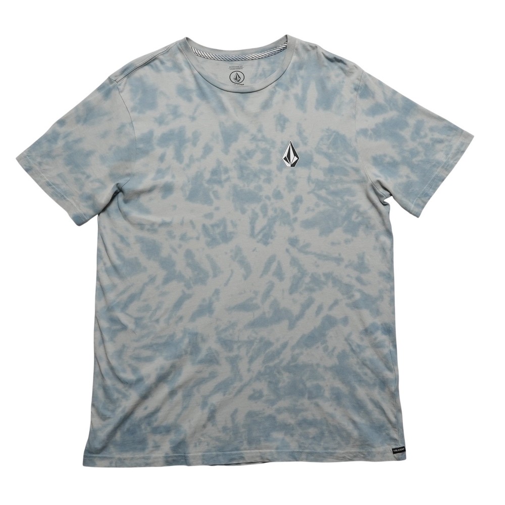 Volcom Stone Dye T-Shirt Mens Large Celestial Blue Tie Dye Modern Fit A5232200
