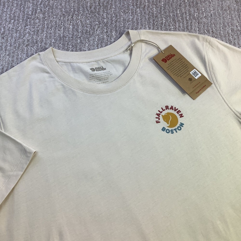 Fjallraven Kanken T-shirt Boston Chalk White Organic Cotton Unisex Size XL NWT