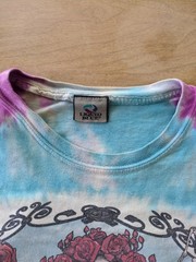 Grateful Dead Liquid Blue 1965 1995 TieDye T‑Shirt XXL Vintage Roses Skull