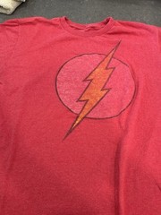 Official DC Comics The Flash T Shirt Distressed Logo Red – Size Large L Soft