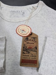 $98 Faherty Cloud Cotton Men Size 2XL Long Sleeve Waffle Crew Pima Cotton Ivory