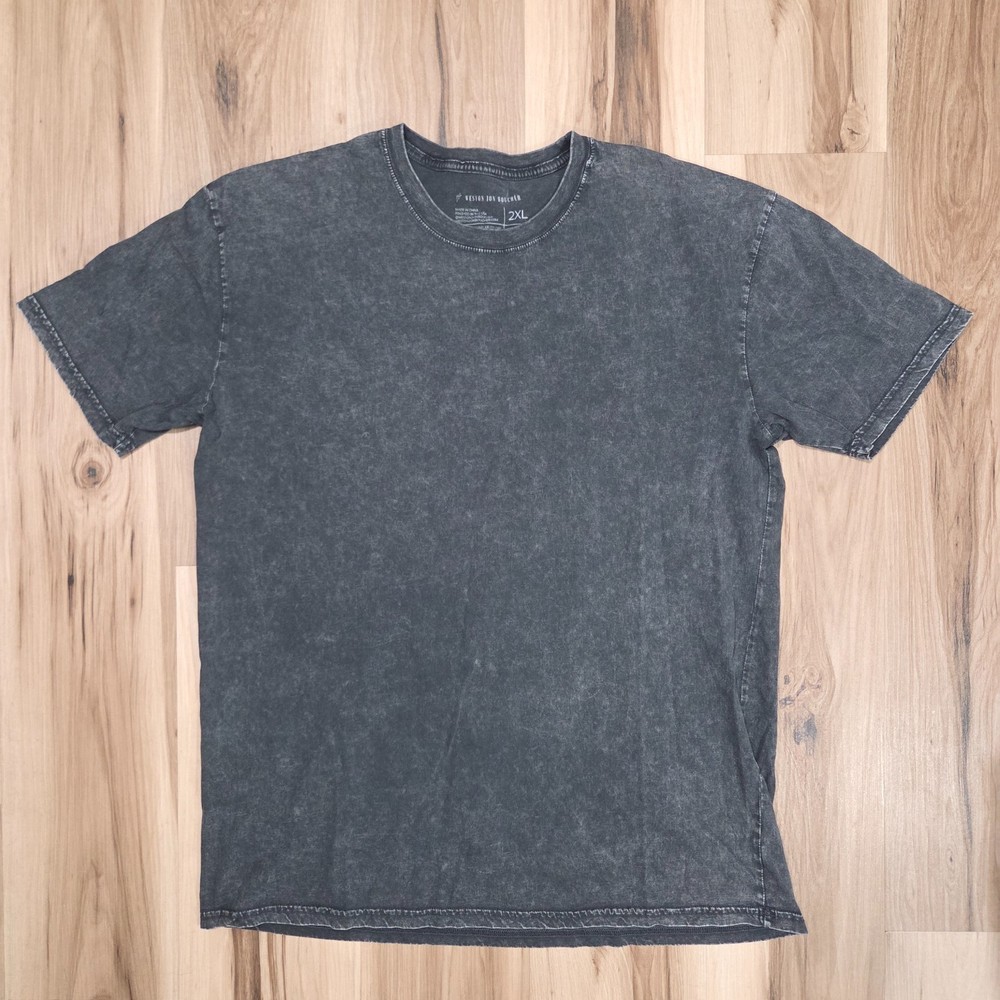 Weston Jon Boucher Shirt Mens 2XL Black Tee Cotton Mineral Wash Short Sleeve
