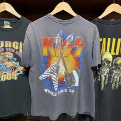 vintage 90s faded thrashed kiss band rock single stitch tee xl