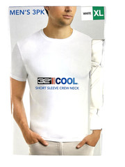 32 Degrees Cool Mens 3 Pack Crew Neck T Shirt Moisture Wicking