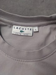 Lacoste Men’s Large Gray Logo Front Stretch Short Sleeve Pullover Stretch Tee