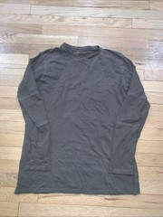 Kuhl Wildfibre Mens Long Sleeve Tee Shirt Sz M Green 100% Organic Cotton