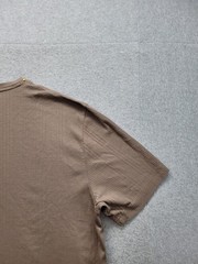 Clairborne Men Shirt XL Brown Crew Neck Short Sleeve Flat Front Casual Tee
