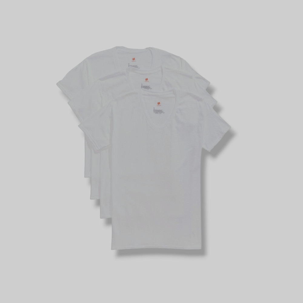 $30 Hanes Platinum Men’s White 3-Pack Tagless X-Temp V-Neck Undershirt Size S