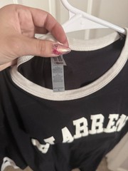 Alex Warren Apparel Black/White Ringer Graphic Print Cotton Crew Neck Tee L