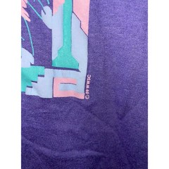 Vintage Arizona Art Shirt Coyote Cactus Desert Tee Purple 1989 80s 1980s Medium