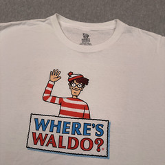 Where’s Waldo Long Sleeve T-Shirt Men’s XXL White At The Campground Crew Neck