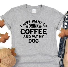 Dog and Coffee Lover Shirt Fur Mama T-Shirt Animal Lover Gift Dog Mama Tee