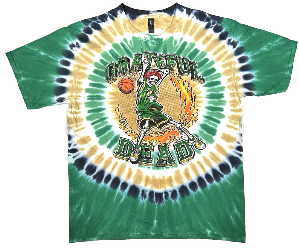 Grateful Dead Dunker Front/Back Graphic Multicolor Tie Dye T-Shirt Size XL New