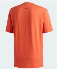 NEW MENS ADIDAS ORIGINALS TREFOILTEE T SHIRT LARGE #DV3286 Orange Allover Spell