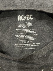 AC DC Back In Black Graphic T-Shirt Gray Mens Size 2XL Rock Tour Concert Tee