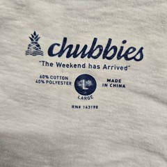 Chubbies Mens White “Sky’s Out Thigh’s Out” Graphic Tank Top Large Tropical