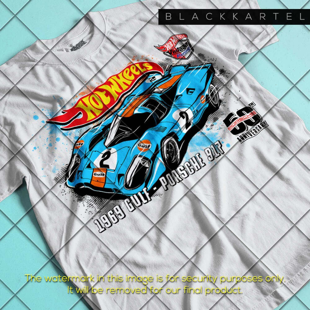 HOT WHEELS 1969 GULF PORCHE 917 / MEN TEE TSHIRT SHORT SLEEVE S-3XL