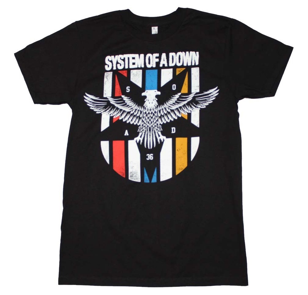 SYSTEM OF DOWN EAGLE COLORS T-SHIRT Size: XS, S, M, L, XL or 2XL