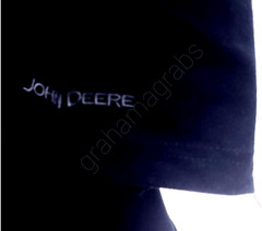 JOHN DEERE MEN’S EMBROIDERED VINTAGE LOGO T-SHIRT BLACK CREW NECK GREEN LOGO NWT