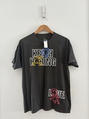 NWT Keith Haring Black Fade Love Short Sleeve T-Shirt Adult Size Medium