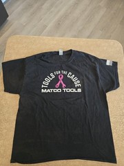 Gildan Tools for the Cause Breast Cancer Flag Matco Tools Black Pink T-Shirt XL