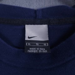 Vintage Nike Center Spell Out Long Sleeve Shirt Mens XL Blue Cut Sew Piping Y2K