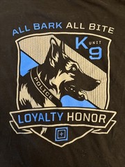 5.11 Tactical Men’s Long Sleeve Shirt Size XL – Black / “All Bark, All Bite” K9