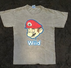 Vintage RARE Super Mario Stoner Parody Wiid T Shirt Big Face Size Small