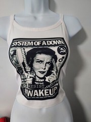 System of a down wake up crop top system of a down tank top ribbed hand cropped