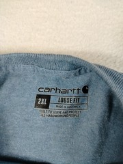 Carhartt Shirt Mens 2XL Blue Long Sleeve Pocket Graphic Loose Fit Workwear Tee