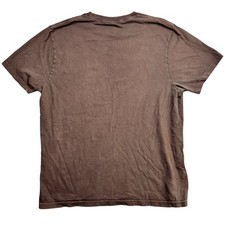 Lucky Brand Mens Classic Fit Graphic T-Shirt Brown Cotton Made in USA Large 0607