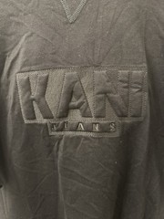 Karl Kani Jeans Black Logo Crew Neck Short Sleeve with back plate