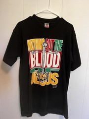 Vintage 1993 The Blood Of Jesus Single Stitch Double Sided T-Shirt Size L