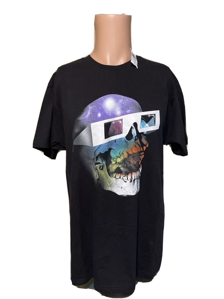 NWT Mens Skull with Sunglasses Black Shirt Size Large