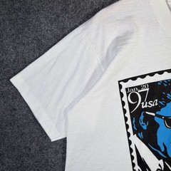 Vintage Bill Clinton Shirt Mens Large White 90s Politics Stamp Parody President