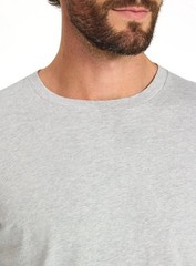 Mens Cotton Crewneck Long Sleeve T-Shirt Gray Size XL, 2XL, 3XL, XLT, 2XLT, 3XLT