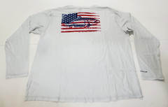 Habit Crooked Elm Graphic Tee Shirt Mens XL Gray USA FLAG Long Sleeve NWT