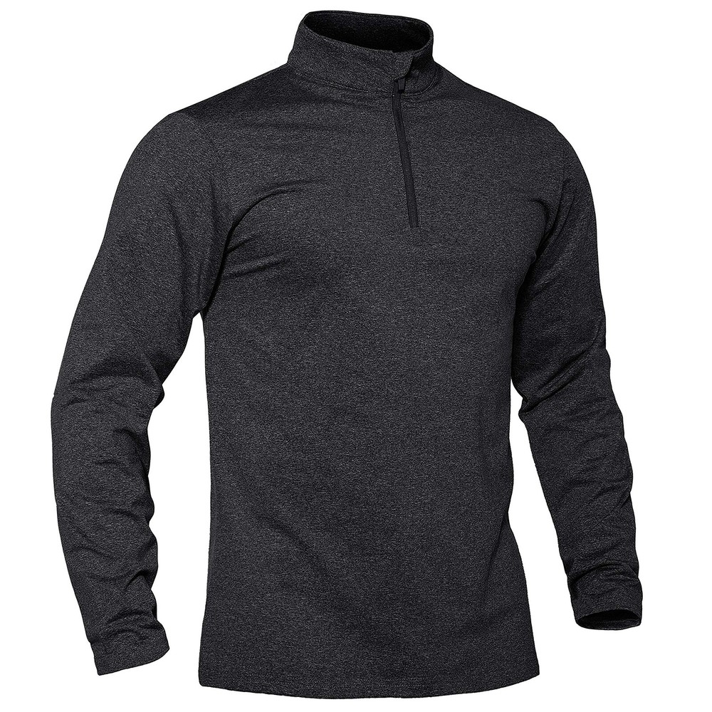 Mens Athletic Shirts Long Sleeve 1/4 Zip Lightweight Fleece Golf Active Pullover