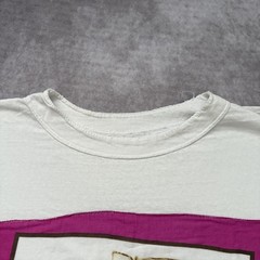 Vintage 90s Picasso Art Shirt Mens L White Cubist Graphic Tee Applique Patch