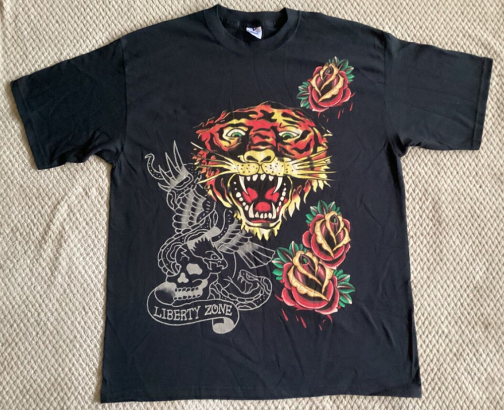 Liberty Zone Tiger Yazbek 100% Cotton Double-Sided Graphic T-Shirt Large