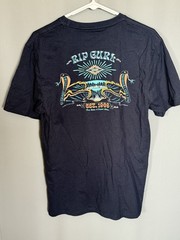 RIP CURL Navy Blue Front and Back Graphic T Shirt Men’s Size Medium