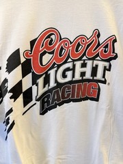 Vintage Coors Light Racing Logo T-Shirt Size XL NASCAR Stock Car Beer Promo Flag