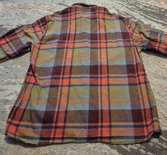 Seasalt Men’s Fathomer Flannel Checked Plaid Shirt Regular Fit Orange Green XXXL