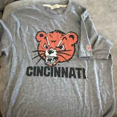 Homage Men’s Gray Cincinnati Bear Graphic Crew Neck Tee Short Sleeve XS