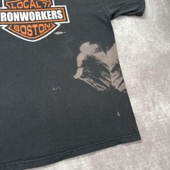 Vintage Boston Ironworkers Shirt Mens XL Harley Davidson Parody Fade