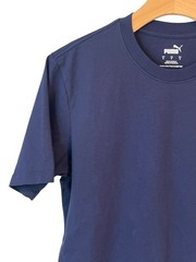 PUMA Essentials T Shirt Mens Size Small Navy Blue White Logo Short Sleeve NWT
